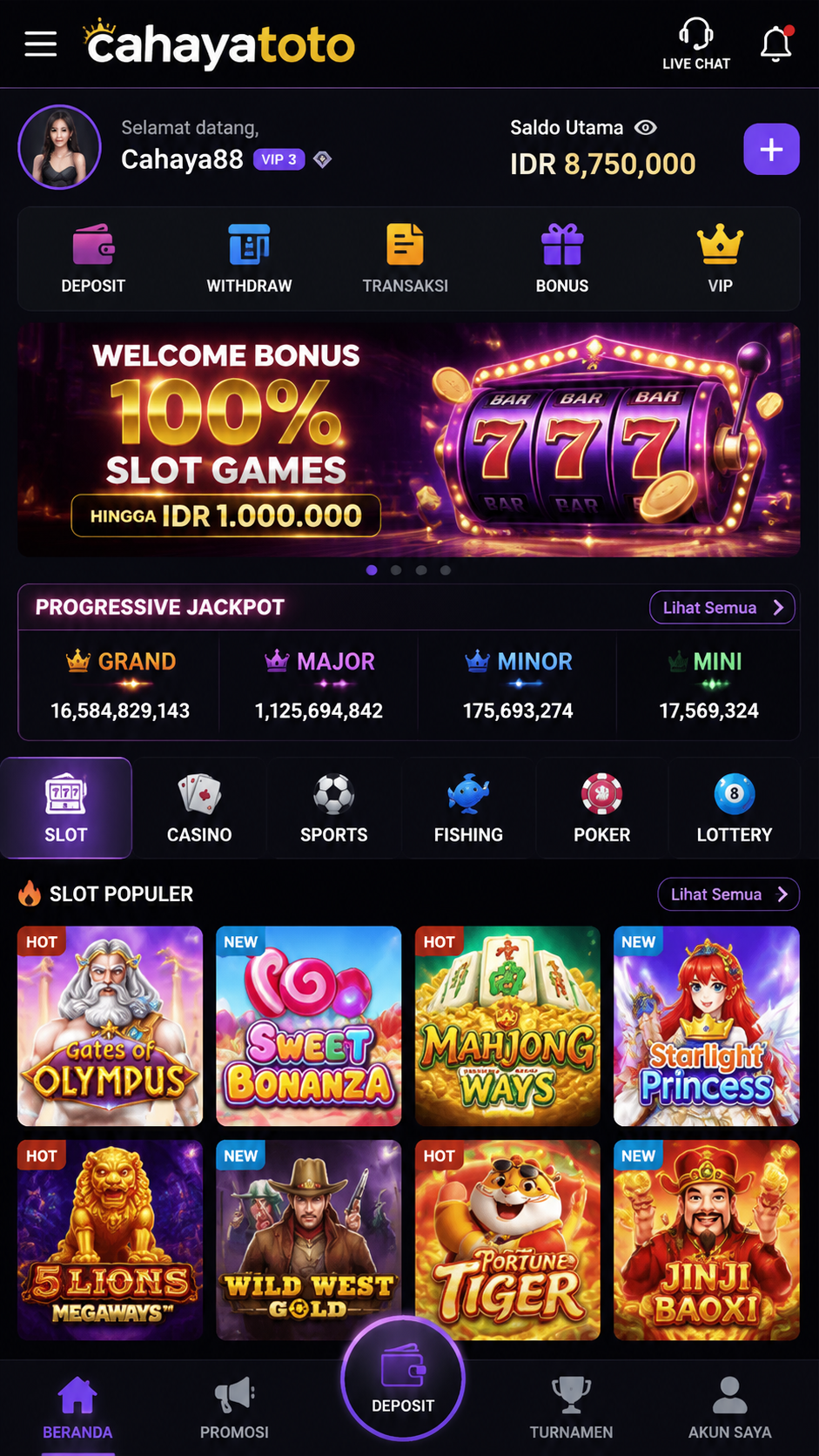 Screenshot 1 cahayatoto